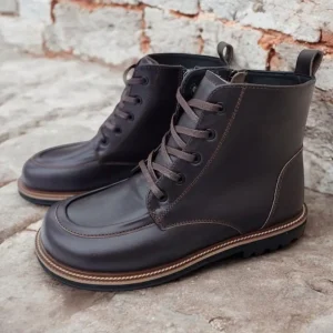 Brown Leather Winter Boots Handmade Anatomical Ankle Boots