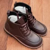 Brown Leather Winter Boots Handmade Anatomical Ankle Boots